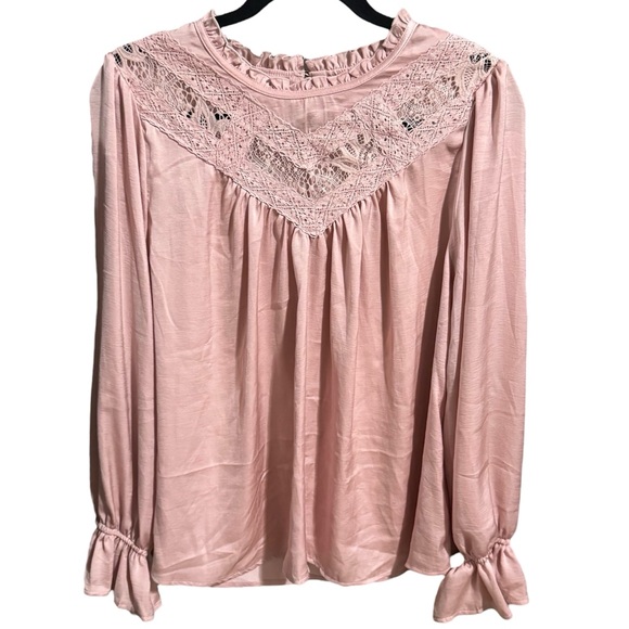 Maurices Tops - Maurice’s Medium Regency Victorian Lace Silk Style Long Sleeve Blouse